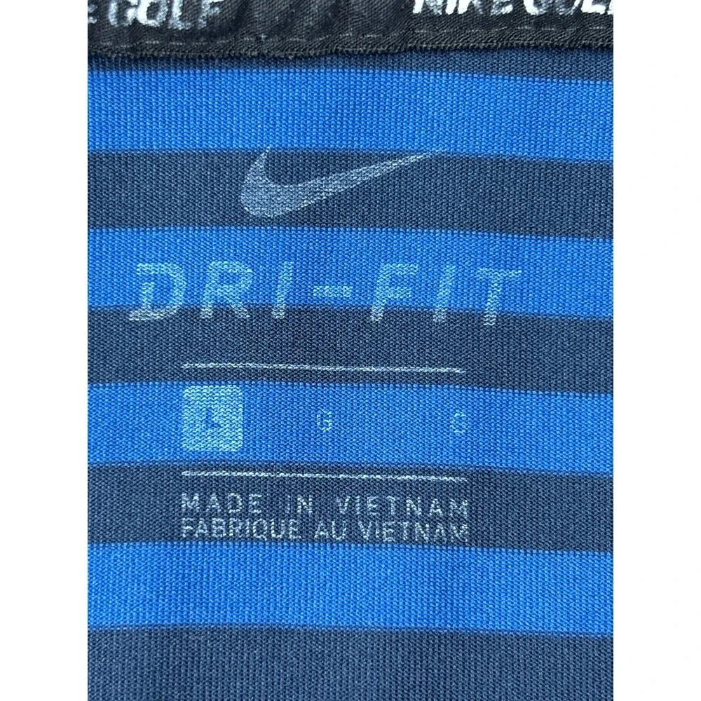 Nike Golf Mens Dri-FIT‎ Striped Polo Shirt Blue Navy 891239-431 Size Large